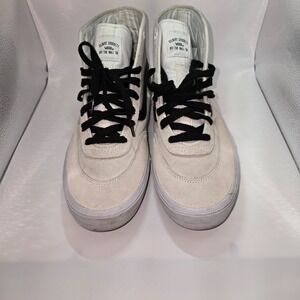 Vans White Suede High-Top Sneakers with Black Laces